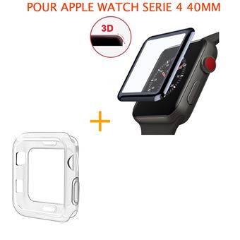 Verre Trempe 3d Noir Protection Ecran Totale Integrale Apple Watch Serie 4 40mm Une Coque Silicone Transparente Protection Ecran Pour Mobile Achat Prix Fnac