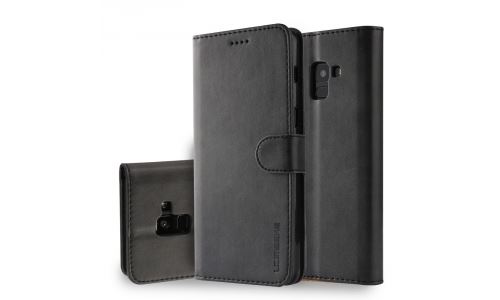 Etui type portefeuille pour Galaxy-A8 (2018) noir gamme LC.IMEEKE