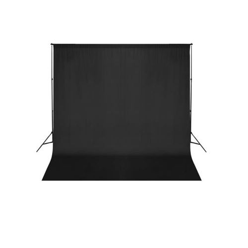 Syst&egrave;me de support de toile de fond de photo 600 x 300 cm Noir