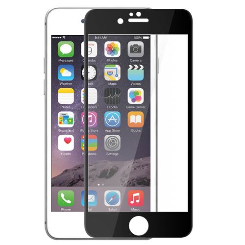 Protecteur écran en verre trempé taille réelle noir pour votre Apple iPhone 6s Plus-6 Plus