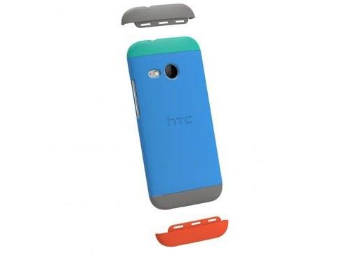 HTC Double Dip Hard Shell HC C971 - Achterzijde behuizing voor mobiele telefoon - grijs, blauw, groen - voor HTC One Mini 2