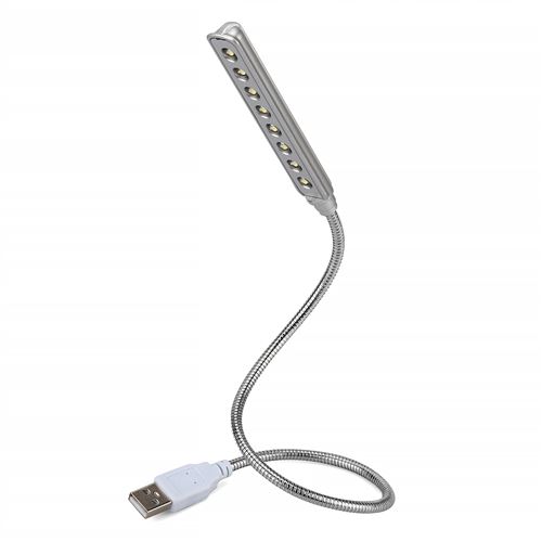 Daffodil ULT05 - Lampe USB avec 8 DEL / se branche sur le port USB de votre PC pour en éclairer le clavier et l'écran - Argent