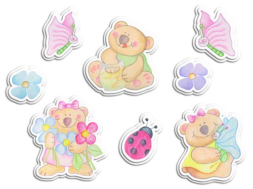 Kids Decor décoration murale en mousse Bear Brothers junior 8 pièces