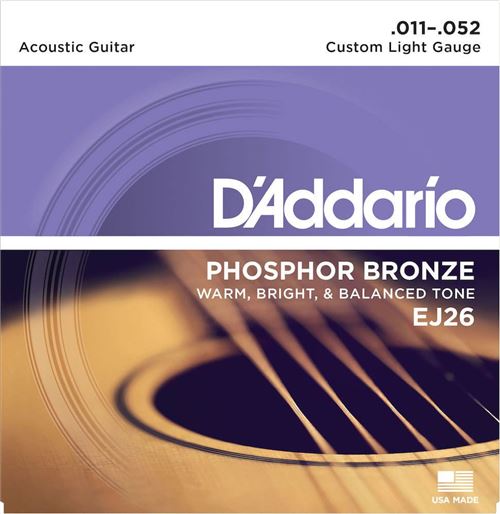 Daddario Bronze D'addario And Co Ej26 Phosphor Custom Light 11-52