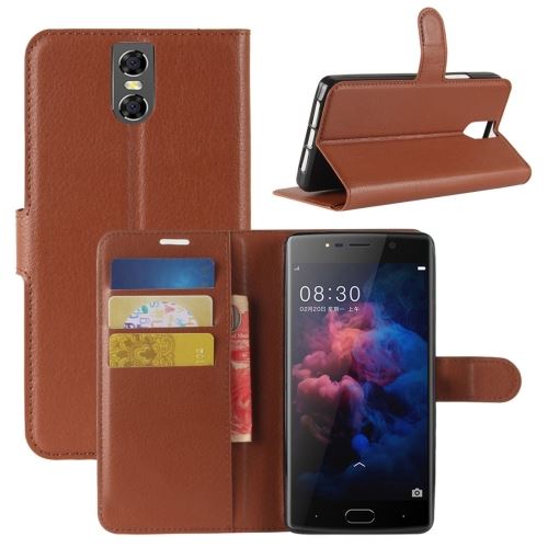 DOOGEE BL7000 Housse Etui Cuir PU Marron Texture Litchi ALS46697