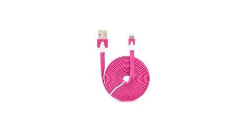 Cable Noodle 3m Lightning pour IPAD Air 2 APPLE 3 Metres Chargeur USB Smartphone Connecteur (ROSE)