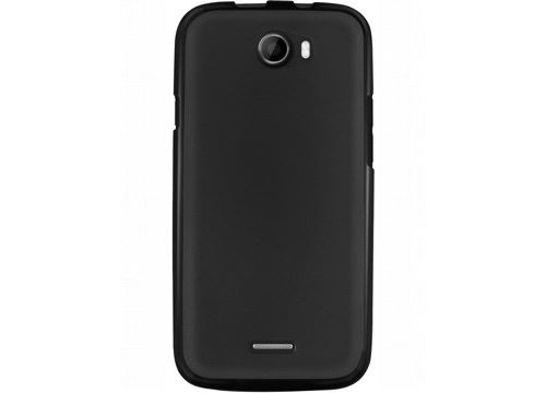 Coque Souple Housse minigel noire mat Wiko Barry avec contour brillant glossy