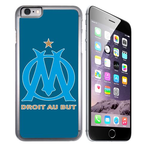 Coque pour iPhone 7 logo om marseille big fond bleu