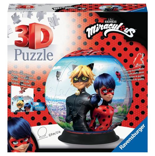 Puzzle 3d rond 72 p - miraculous État correct - Ravensburger reconditionné disponible sur Fnac