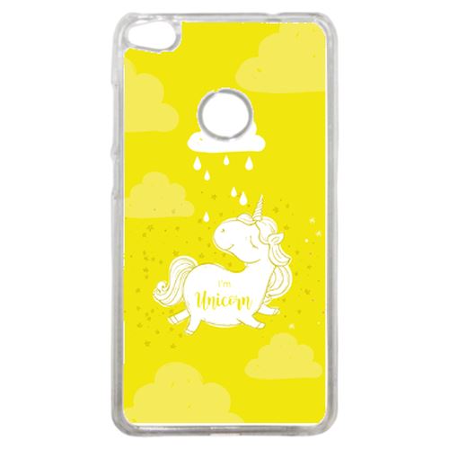Coque Unicorne Nuage Fond Jaune Compatible P8 2017 Transparent