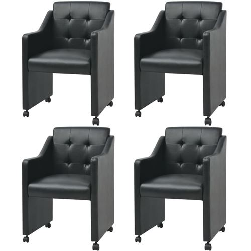 vidaXL Chaises de salle à manger 4 pièces Noir 59 x 57,5 x 86,5 cm