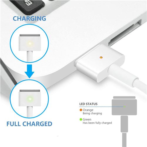 Chargeur Alimentation Magsafe 2 45W(14.8V 3.05A 45W) Charger pour A1436  Macbook Air 2012-2015
