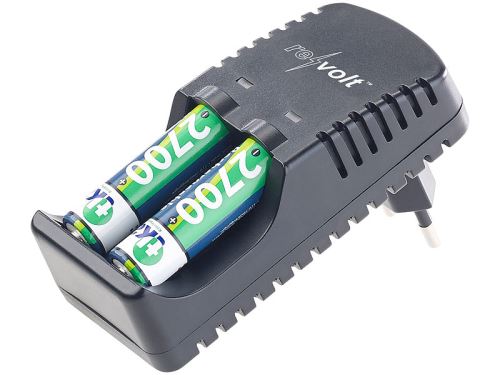 Chargeur 2 accus AA/AAA + 2 accus AAA 1000 mAh