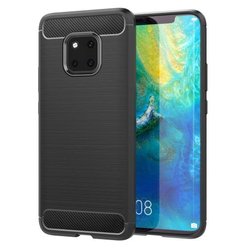 Huawei Mate 20 Pro Housse Etui Housse Coque de protection Fibre de Carbone [Noir]