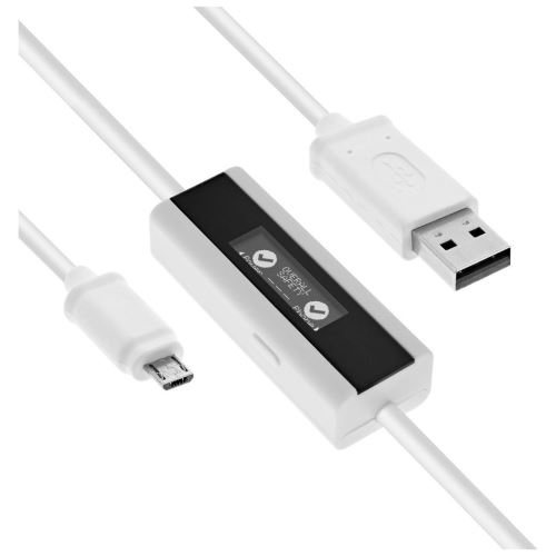 USB Smart Control, Multim&egrave;tre, contr&ocirc;le de charge, c&acirc;ble USB A &agrave; Micro-B avec &eacute;cran, 1 m