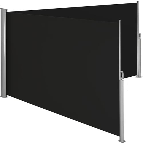 TecTake Paravent rétractable double - 200 x 600 cm - noir