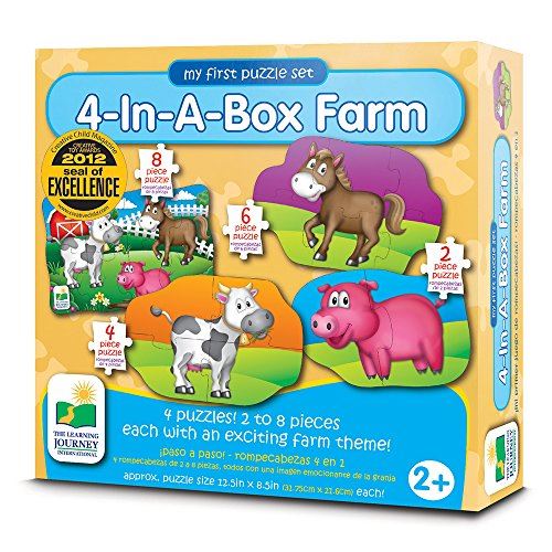 The Learning Journey My First 4-In-A-Box Puzzle - Farm - Educational Toddler Toys & gifts for Boys & girls Ages 2 & Up - Award Winning Puzzle