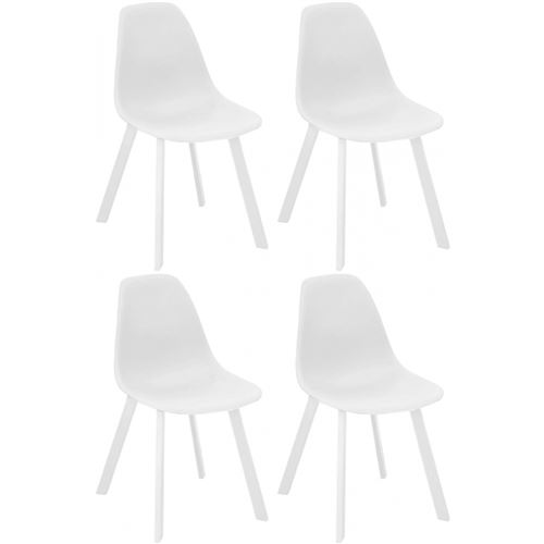 Proloisirs - Chaises d'extérieur aluminium et résine Jato (Lot de 4) blanc