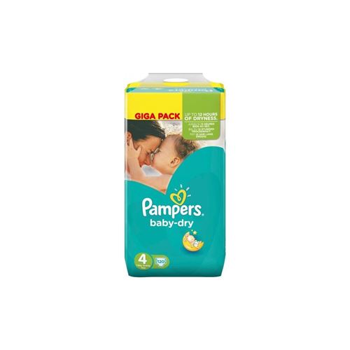 Pampers Baby Dry Couches Bebe Taille 4 - 9 A 14 Kg - 120 Couches