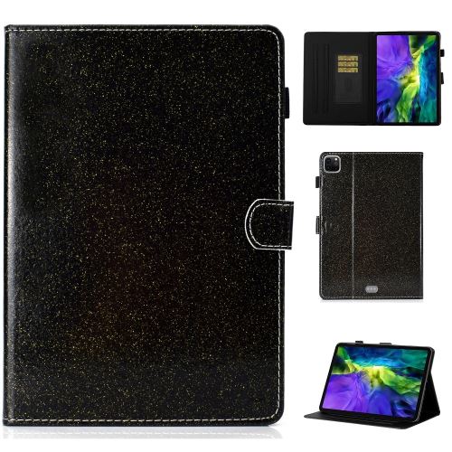 Etui en PU + TPU pailleté avec support et porte-cartes noir pour votre Apple iPad Pro 11 pouces (2020)/(2018)