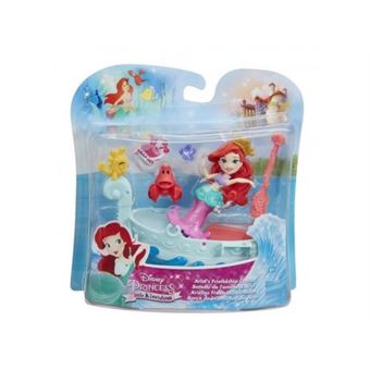 Mini princesse : ariel la petite sirene avec le crabe sebastien et son bateau - poupee disney princesse - 1
