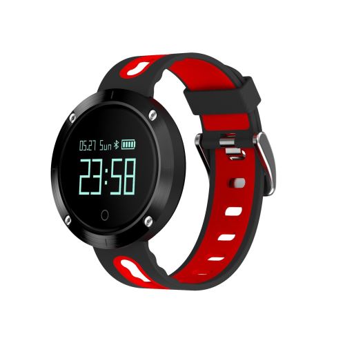 montre intelligente de bracelet de fréquence cardiaque de la pression artérielle poignet intelligent IP68 étanche DM58 Noir Rouge
