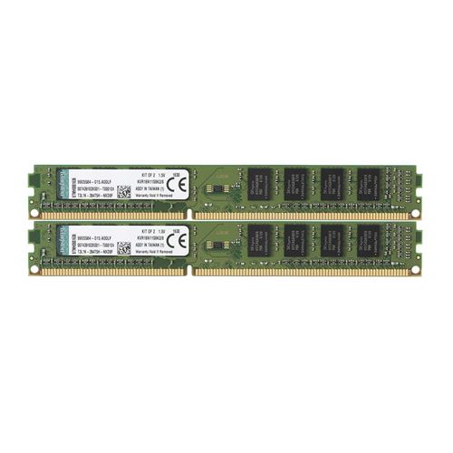Kingston KVR16N11S8K2/8 RAM 8Go 1600MHz DDR3 Non-ECC CL11 DIMM Kit (2x4Go) 240-pin, 1.5V - Coloris aléatoire