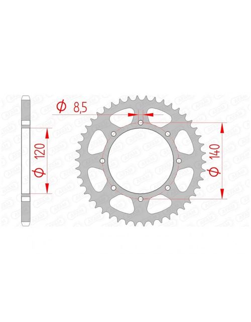 Couronne AFAM 42 dents acier standard pas 520 type 16600