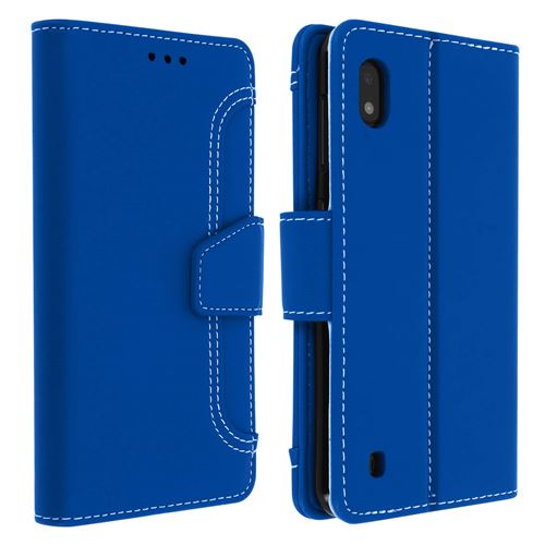 Housse Samsung Galaxy A10 Étui Folio Portefeuille Fonction Support Bleu