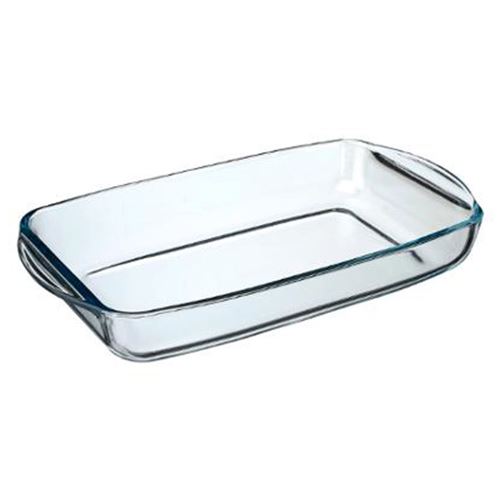 Plat à Four Rectangulaire en Verre 34cm Transparent