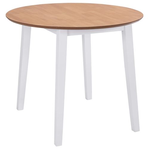 Vidaxl Blanche Table De Salle À Manger Ronde À Abattant Mdf - Image 3