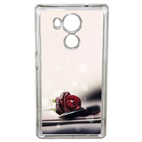 Coque Stylo Rose Coeur Compatible Mate 8 Transparent
