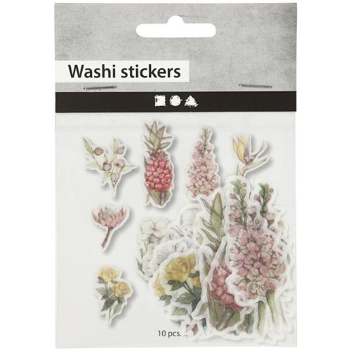 Stickers Papier Washi - Fleurs - 30 pcs