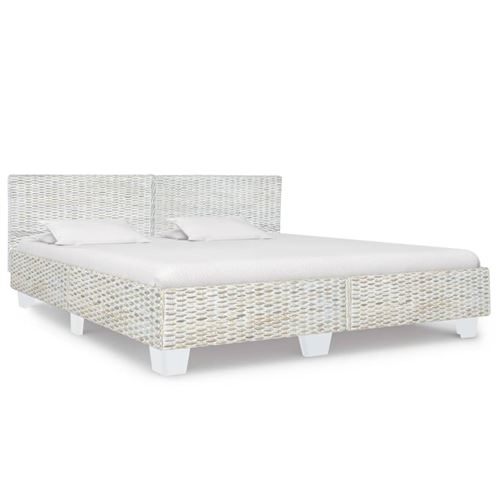 Cadre de lit Gris Rotin naturel 180 x 200 cm