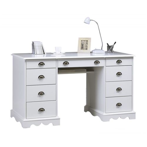 Bureau Ministre Blanc de Style Anglais