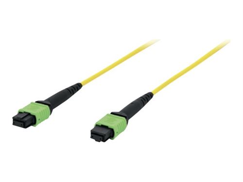 DIGITUS - Cordon de raccordement - mode unique MPO/APC (F) pour mode unique MPO/APC (F) - 5 m - fibre optique - simplex - 9 / 125 micromètres - OS2 - sans halogène - jaune