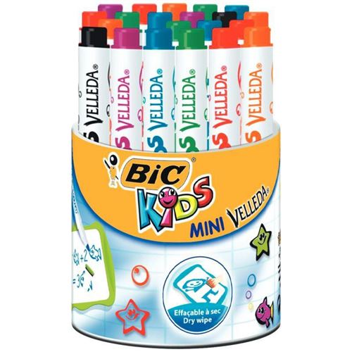 Pot de 24 mini BIC KIDS Velleda - assortis