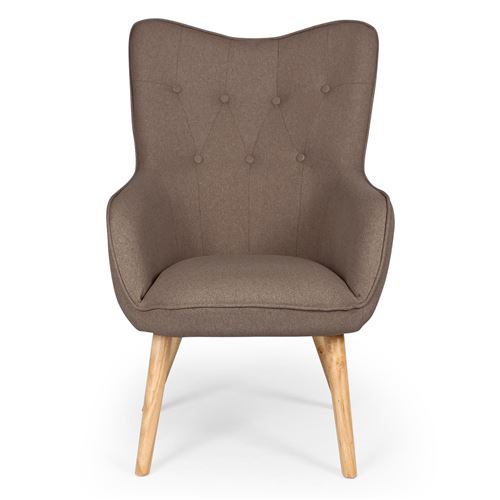 Fauteuil Scandinave Klarys Tissu Taupe