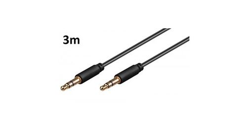 Cable 3m pour IPHONE 4/4S Voiture Musique Audio Double Jack Male 3.5 mm NOIR (Cable)