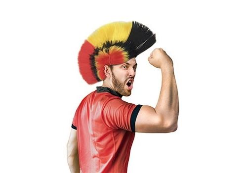 Perruque Mohawk des Diables Rouges Belges