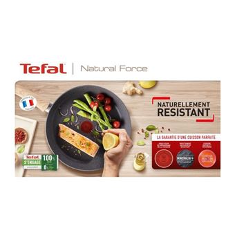 TEFAL G2663802 Natural Force Poele a crepe 25cm, Induction, Revetement Mineralia+, Thermo-SignalTM, Cuisson saine, Fabrique en F