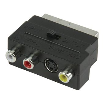 Adaptateur péritel audio vidéo mâle/femelle entrée et sortie commutable ERARD 06749