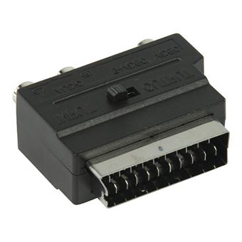 Adaptateur péritel audio vidéo mâle/femelle entrée et sortie commutable ERARD 06749