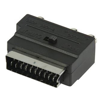 Adaptateur péritel audio vidéo mâle/femelle entrée et sortie commutable ERARD 06749