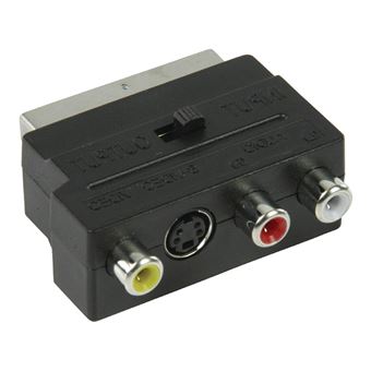 Adaptateur péritel audio vidéo mâle/femelle entrée et sortie commutable ERARD 06749
