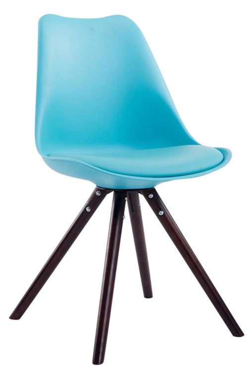 Chaise Toulouse similicuir piétement rond , Bleu/Cappuccino