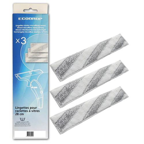 Pack de 3 lingettes pour raclette à vitres rva 28cm Ecodrop 500970941