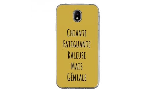 Coque souple pour Samsung Galaxy J5-2017 SM-J530F avec impression Motifs Chiante mais Géniale or