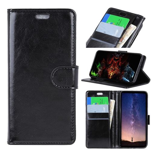 Etui en PU de couleur noir pour votre Huawei Honor 10 Lite