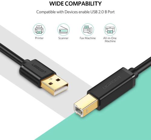 OpenII Câble d'imprimante USB court USB 2.0 A mâle vers B mâle
